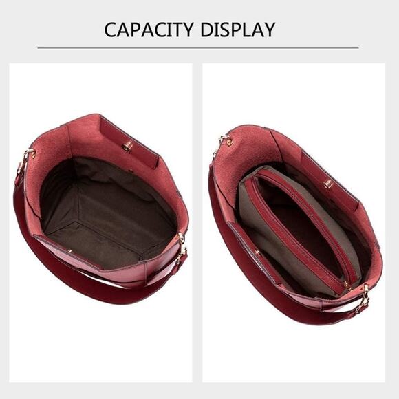 Bostanten Lotty Leather Hobo Bucket Tote Bag - Picture 8 of 12